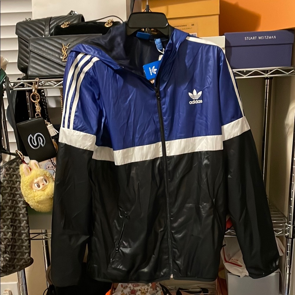 Adidas Blue & Black Windbreaker Jacket